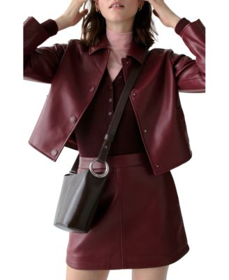 Halo Glazed Leather Mini Bucket Bag