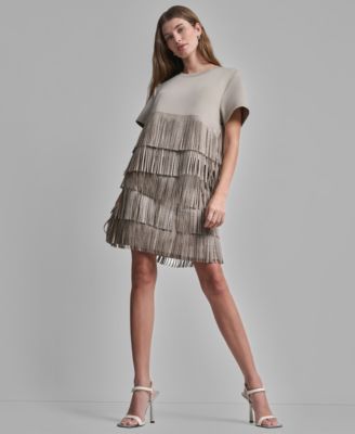 Women's Studded Fringe Short-Sleeve T-Shirt