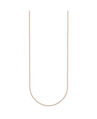 Solid 18k Rose Gold Italian Polished 1.1mm Cable Chain Necklace