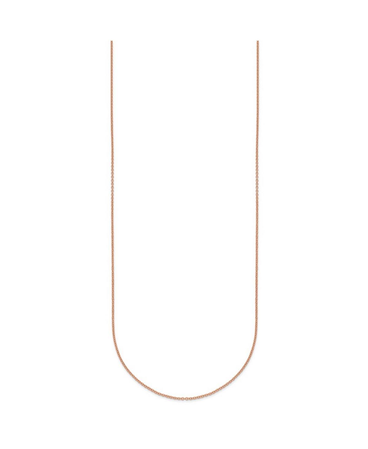 Curata Jewelry Solid 18k Rose Gold Italian Polished 1.1mm Cable Chain Necklace