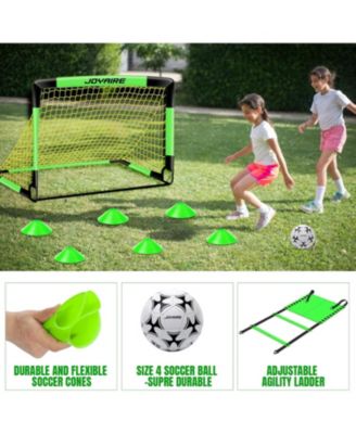 Pro-Grade 7x5ft Pop-Up Soccer Goal for Kids – Durable 5-Layer Tear-Resistant Net & 10mm Poles, Portable Set Includes Size 4 Ball