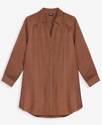 Women's Brown Button Up Shirts | Macy's