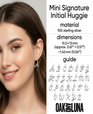 Mini Signature Initial Huggie Earrings
