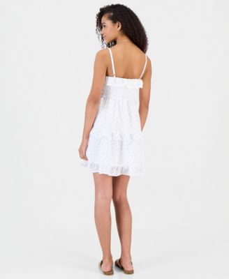 Juniors' Tiered Smocked Mini Dress