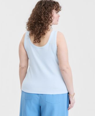 Trendy Plus Size Double Scoop-Neck Tank