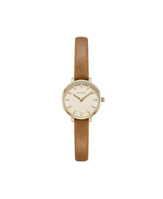 Beverly 1730n Gold and Brown Leather Band Watch, 25mm