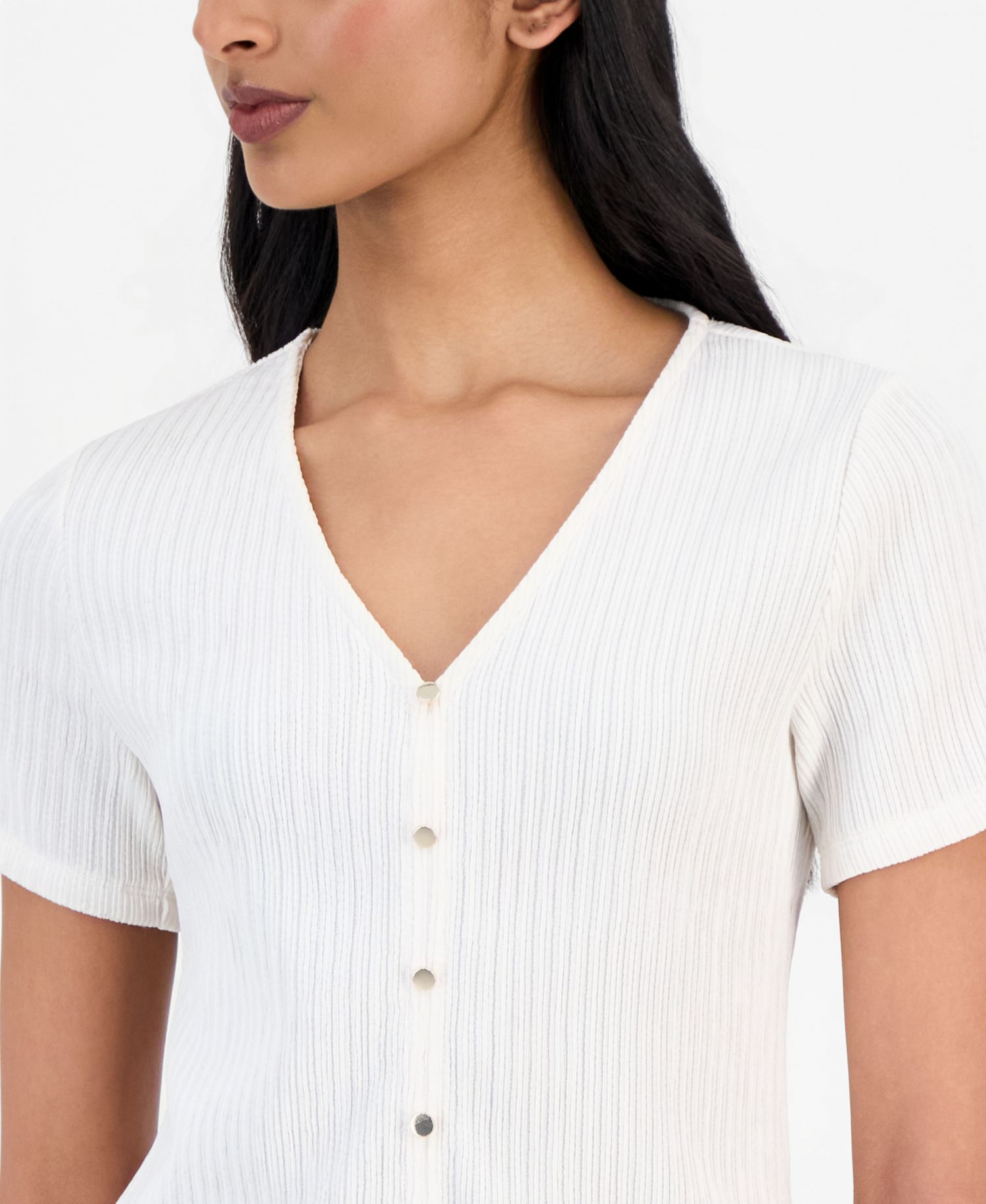 Women's Crinkle-Knit Short-Sleeve Cardigan