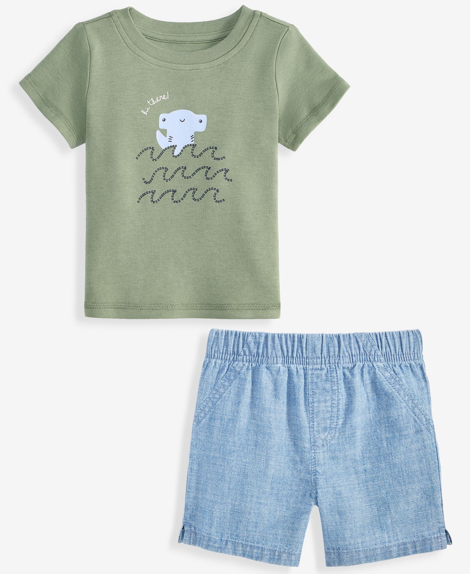 Baby Boys' (0-24) Mix & Match Shark-Graphic T-Shirt