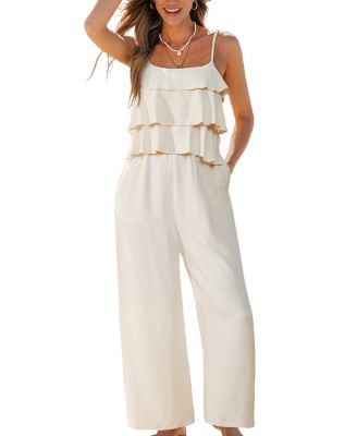 Women's Square Neck Unlined Zipper Closure Jumpsuit