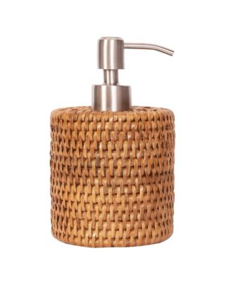 Artifacts Trading Company Rattan Stainless Steel Polished Finish Soap Pump Dispenser