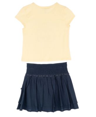 Girls 7-16 Graphic T-Shirt and Woven Skort With Ribbon, 2-Piece Set