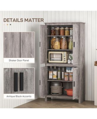 64" Freesding Kitchen Pantry Food Storage Cabinet w/ Shelves,