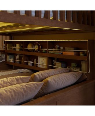   Bunk Bed with Shelving, Lights & Pegboard