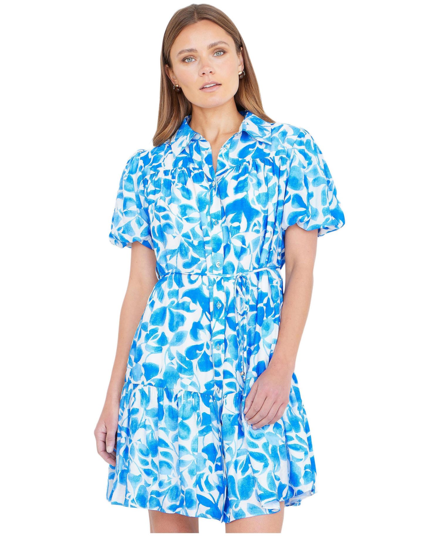 Women's Floral Print Relaxed Shirt Dress
