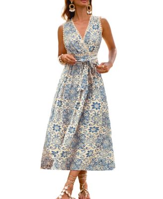 Women's V-Neck Pull-On Unlined Dress