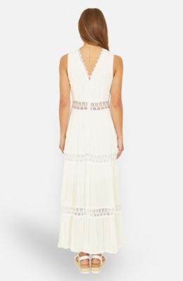 Women's Lace Trim Cotton Maxi Sun Dress