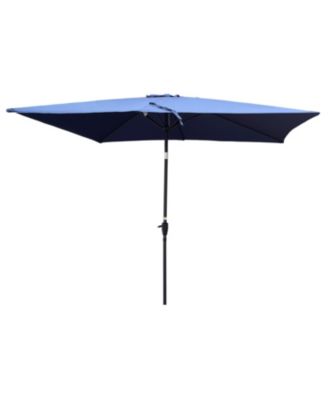 6 x 9ft Patio Umbrella Outdoor Waterproof Umbrella with Crank and Push Button Tilt without flap