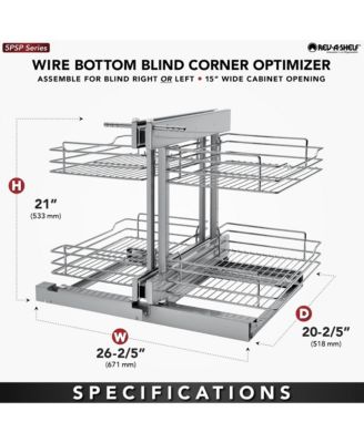 Chrome 2-Tier w/ Soft-Close-15" Blind Cabinet Opening, 5PSP-15SC-CR
