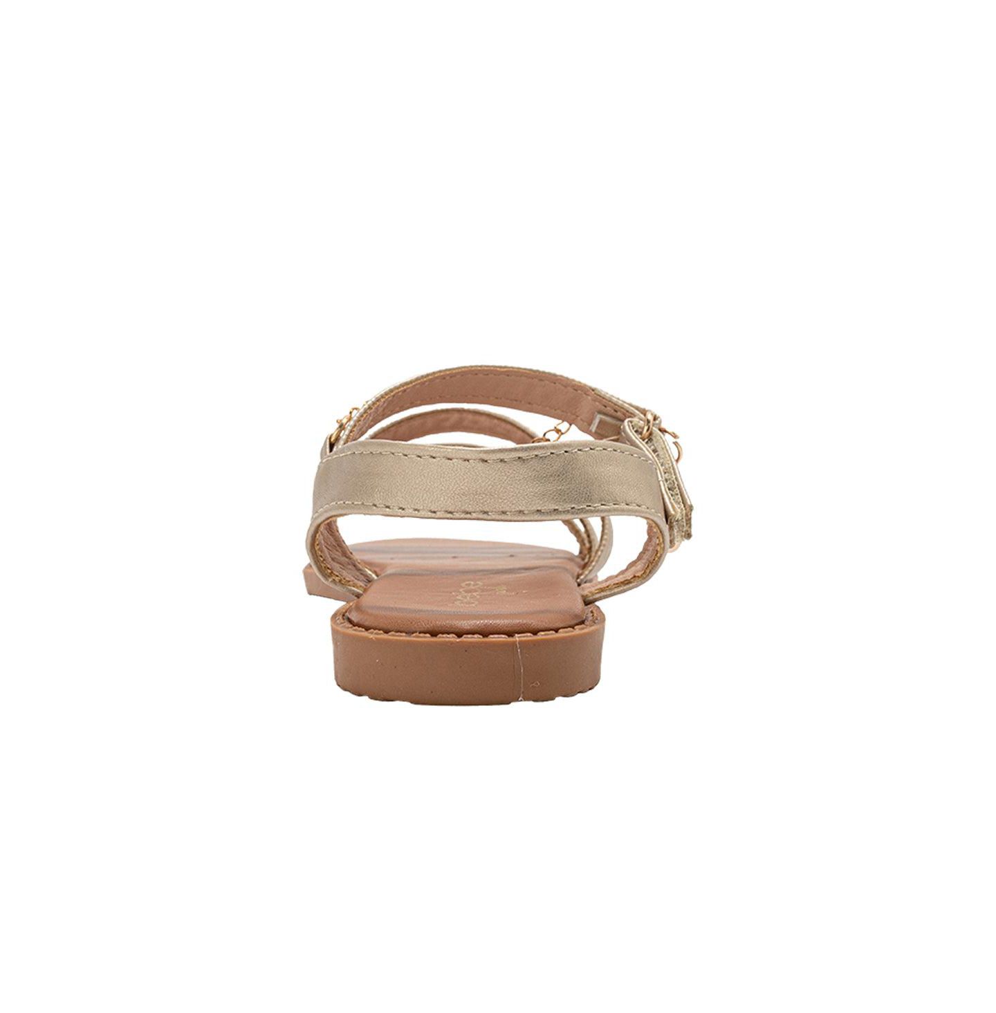 Сандалии Bebe Fashion Sandals - Dressy Shoes with Decorative Chain and Charms для девочек, цвет: Золотой — фото 3