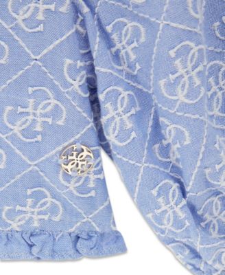 Girls' 7-16 Off-the-Shoulder Oxford Top