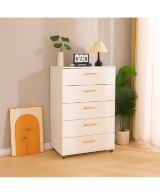 5 Drawer Dresser with Handles Modern Storage Cabinet