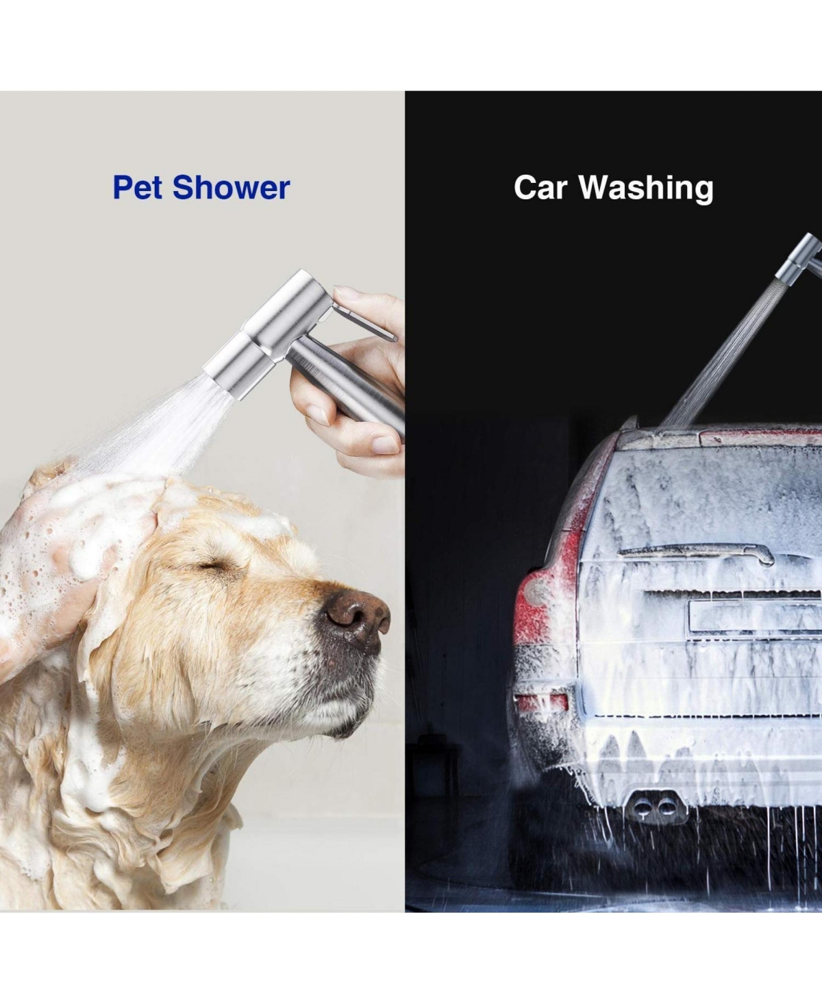 Rainsken Handheld Toilet Bidet Sprayer Set Kit, Self Cleaning Hand Stainless Steel Bidet faucet for Bathroom