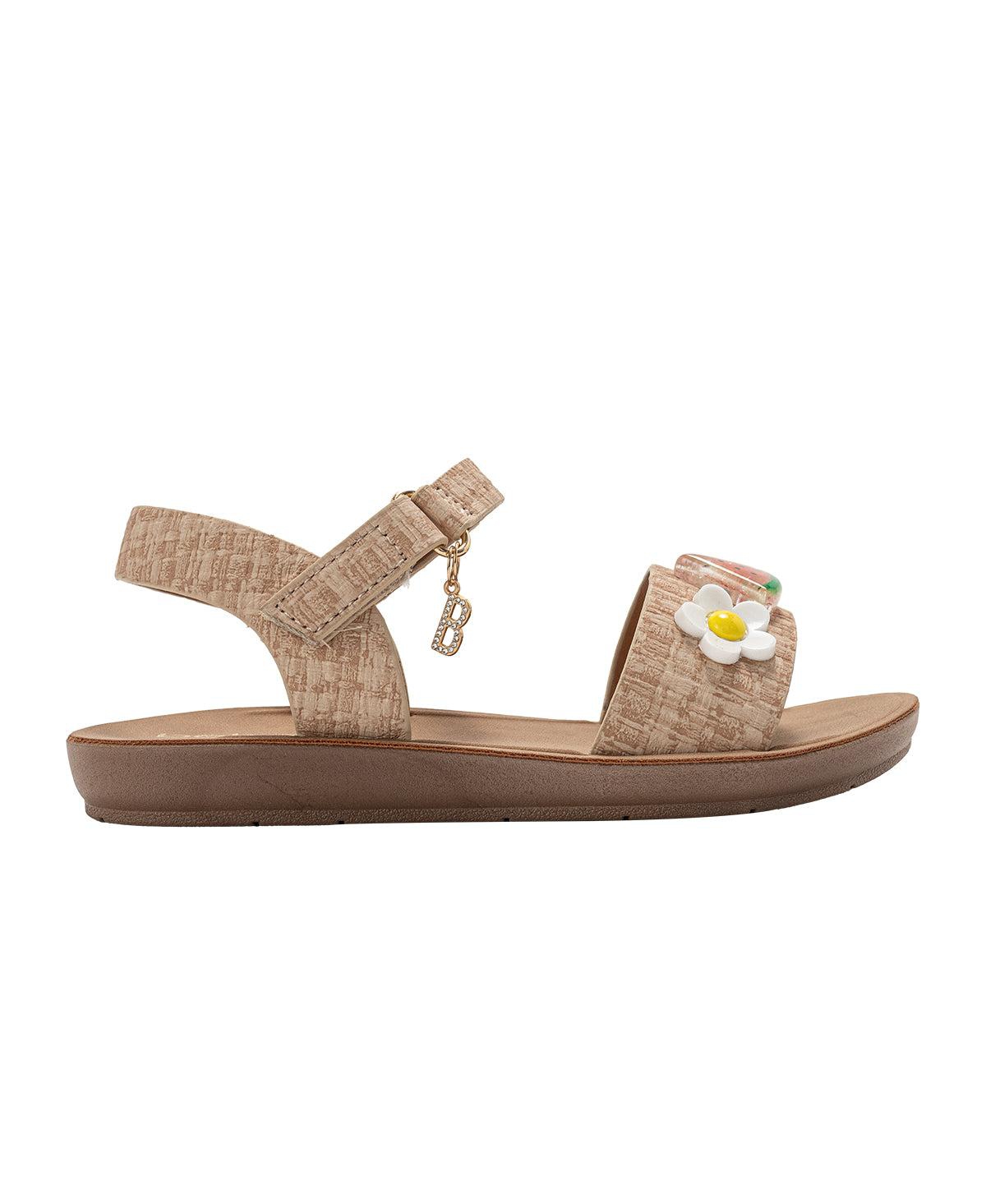 Bebe Little Girls Fashion Sandals – Comfy Dressy Shoes with Fruit and Flower Charms