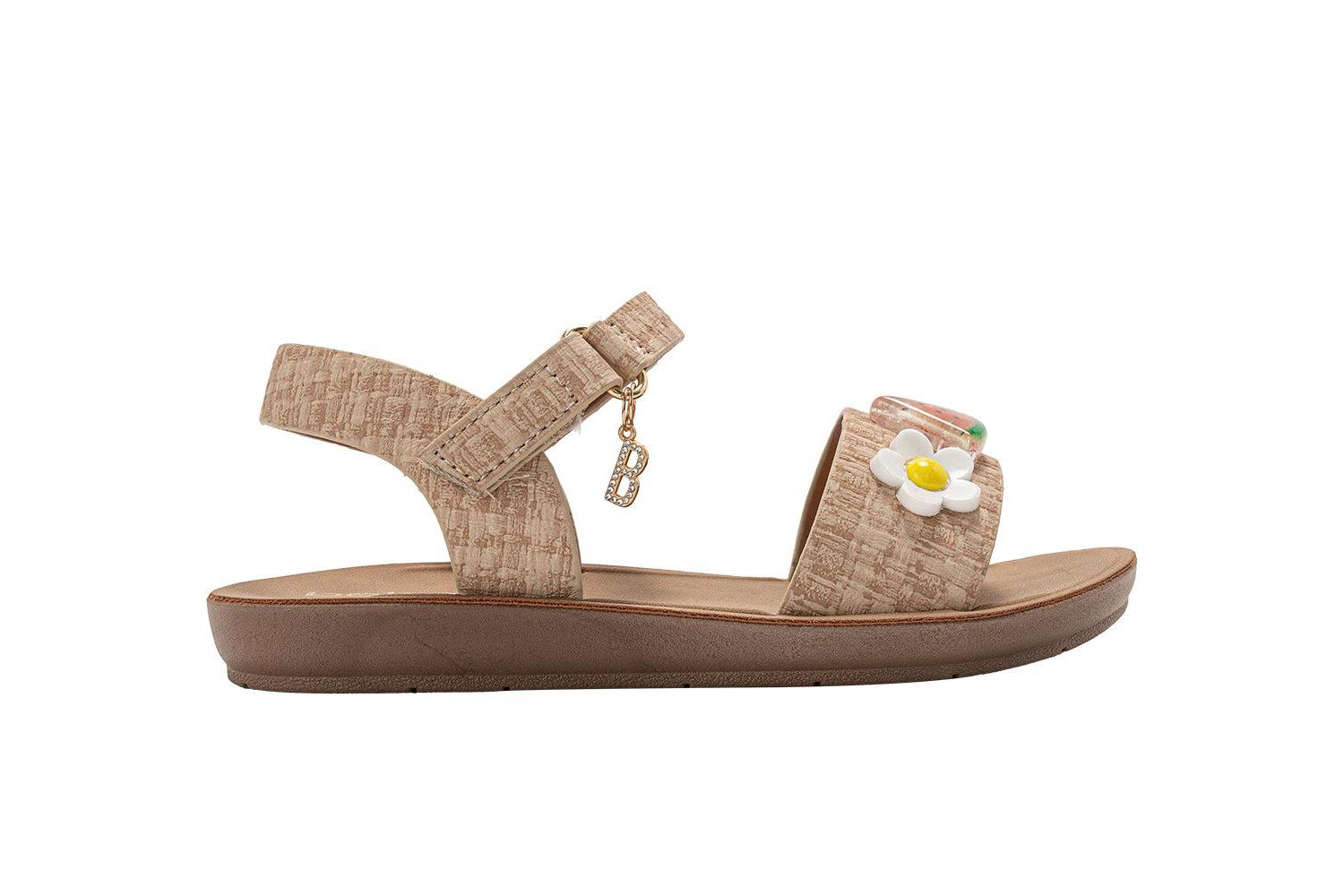 Little Girls Fashion Sandals - Comfy Dressy Shoes with Fruit and Flower Charms