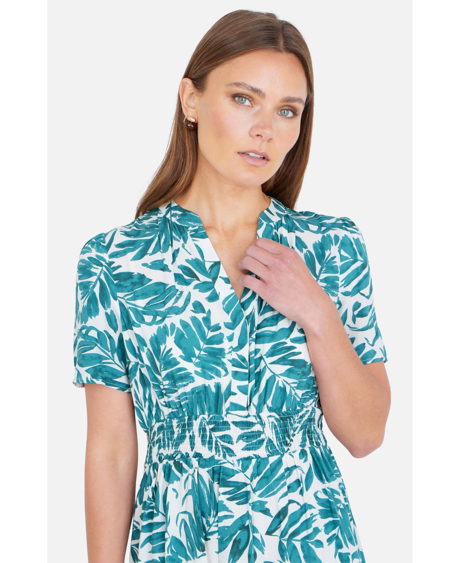 Women's Leaf Print Mini Dress