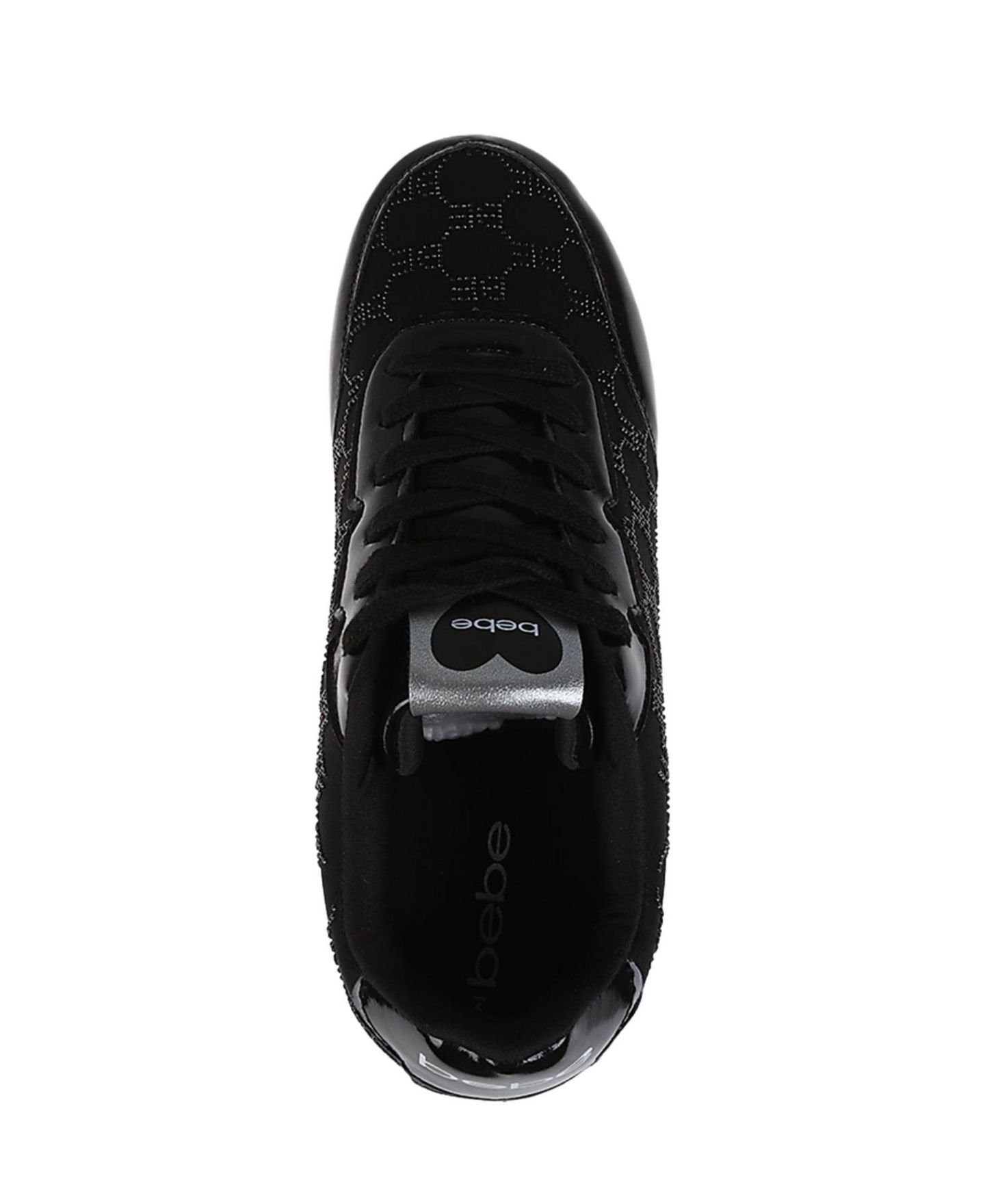 Женские кроссовки Bebe Sneaker with Rhinestone Mesh Upper, цвет: Чёрный — фото 5