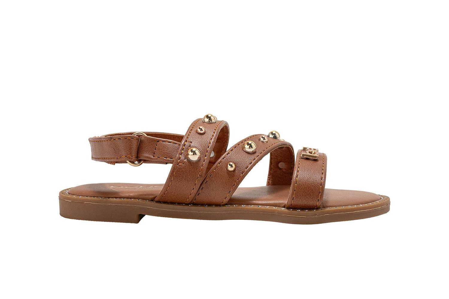 Little Girls fashion Sandals with Dome Stud Logo hw