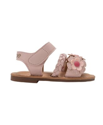 Big Girls Girl's  Fashion Sandals – Dressy Shoes with Braided Detail and Flower Applique