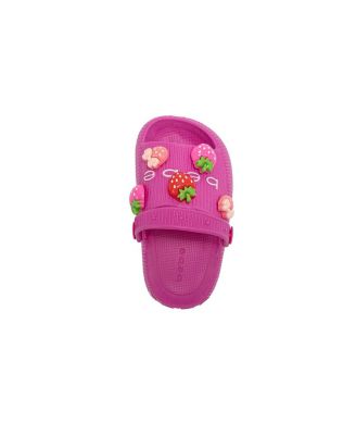 Big Girls Girl's  Lightweight Platform EVA Slides - Slip - On Comfy with Strawberry Charm Accents