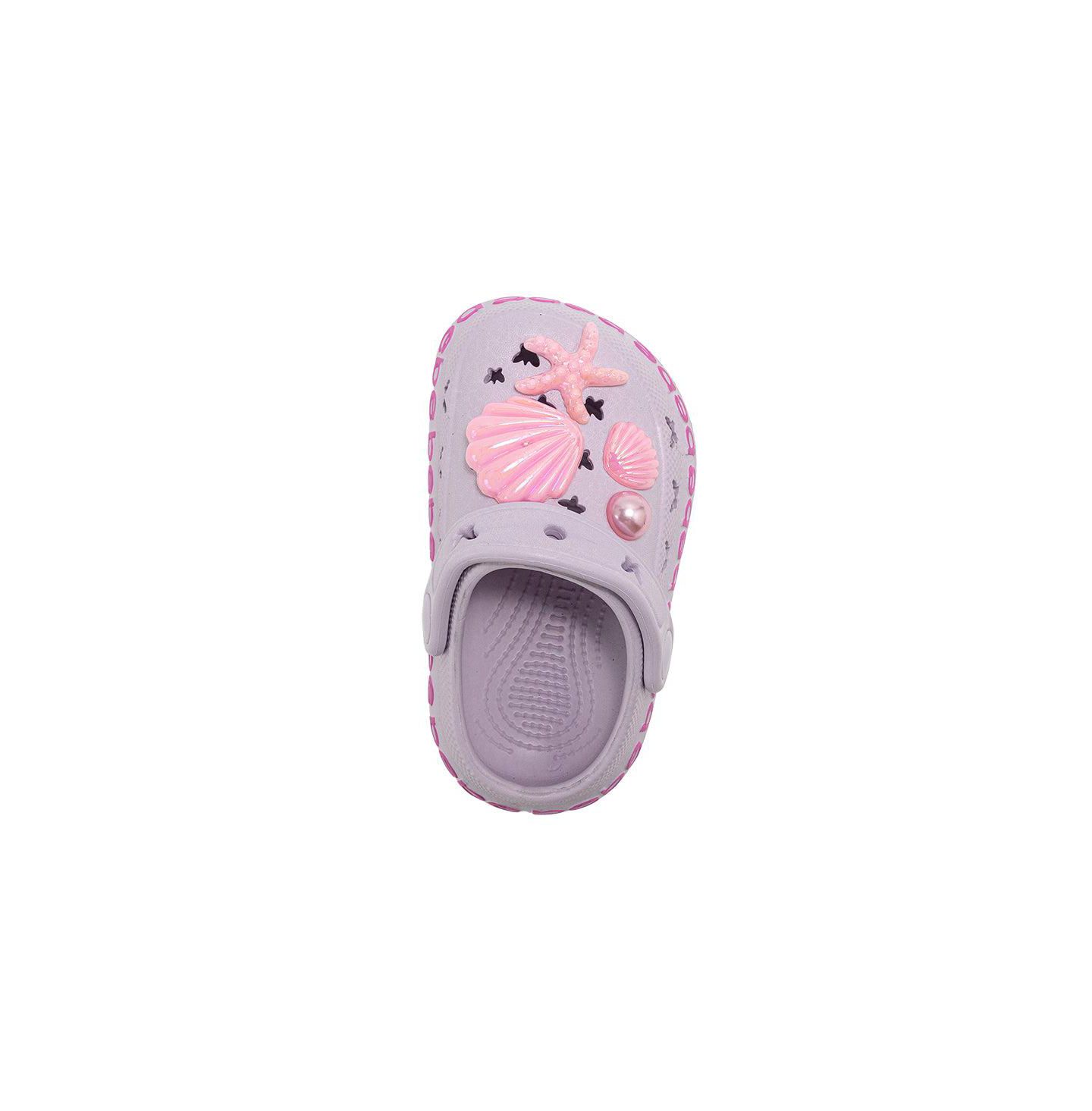 Сабо Bebe Lightweight EVA Clogs - Slip - On Comfy Shoes with Sea Life Charms для девочек, цвет: Лавандовый — фото 5