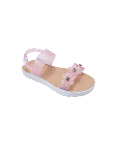 Сандалии Bebe PCU sandal with Glitter Flower snd RS для девочек, цвет: Пудровый