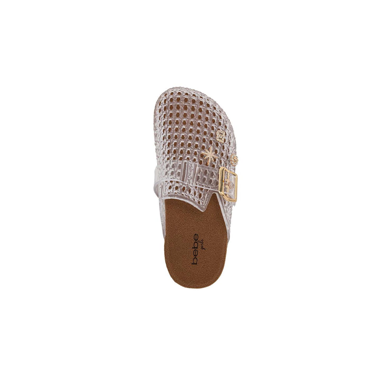 Сабо Bebe Footbed Jelly Clogs - Easy Slip-On Design with Buckle and Charms для девочек — фото 5