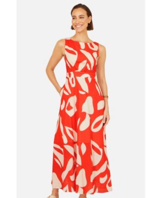 Women's Cotton Abstract Print Maxi Dress
