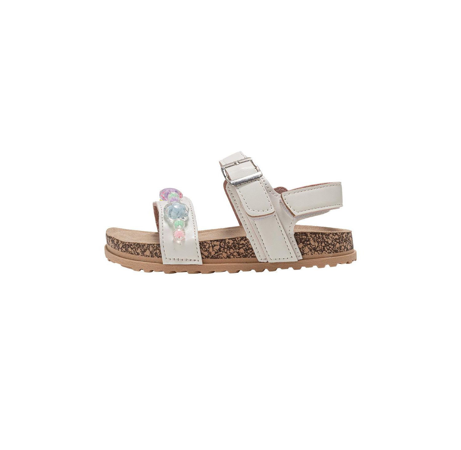 Little Girls Footbed Sandals - Comfortable Design & Beaded Ankle Strap