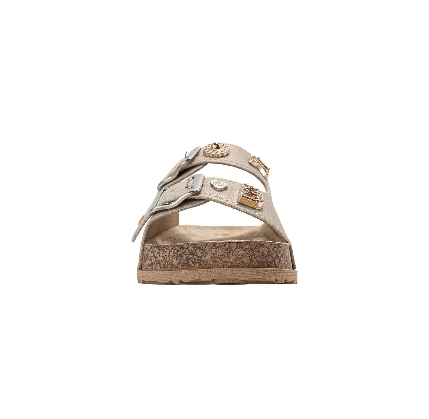 Girls Footbed Sandals - Lightweight with Secure Buckles and Multi-Charm Details (Little Girls/kids)