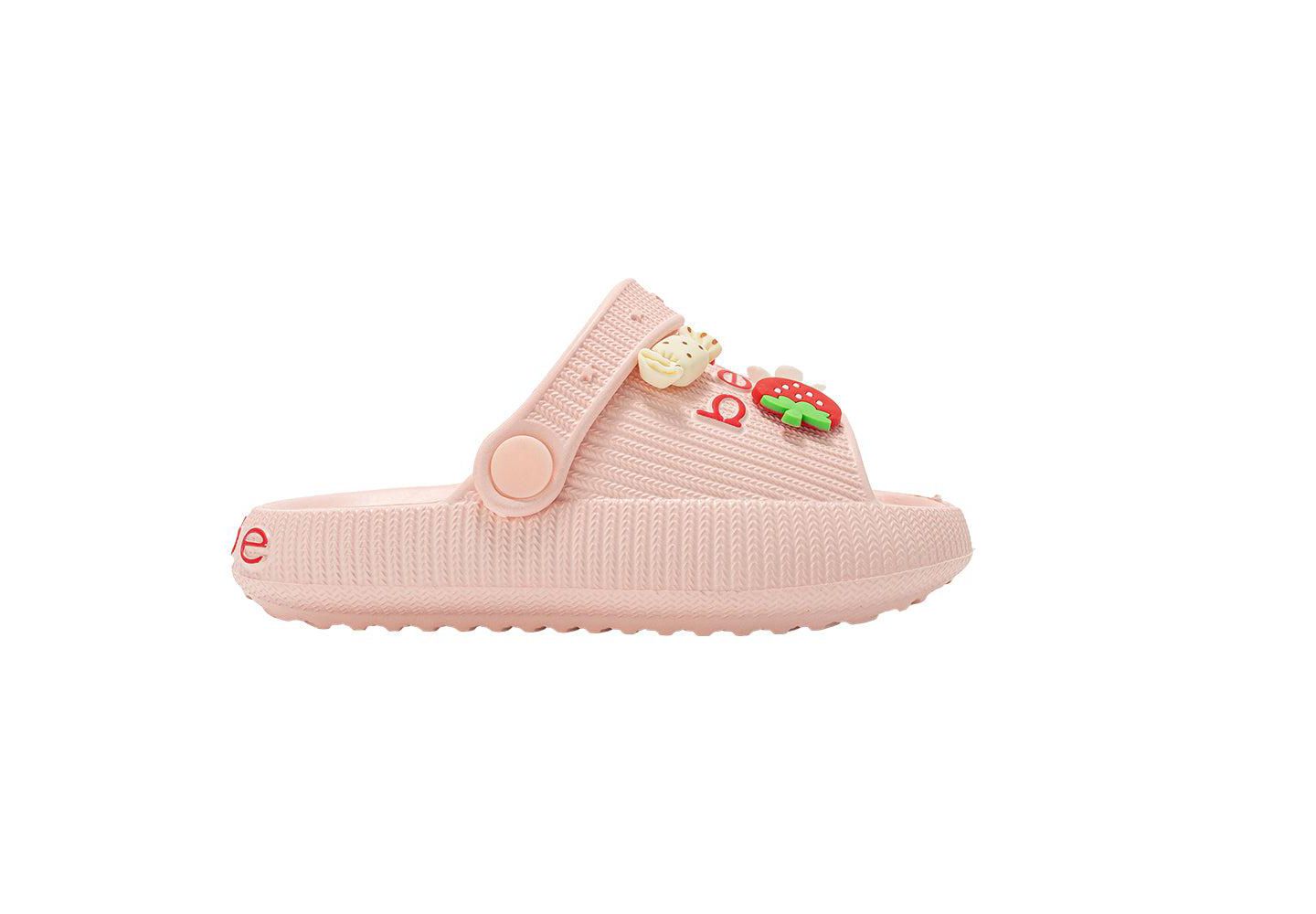 Сандалии Bebe Lightweight EVA Slide with Charms для девочек, цвет: Пудровый — фото 3