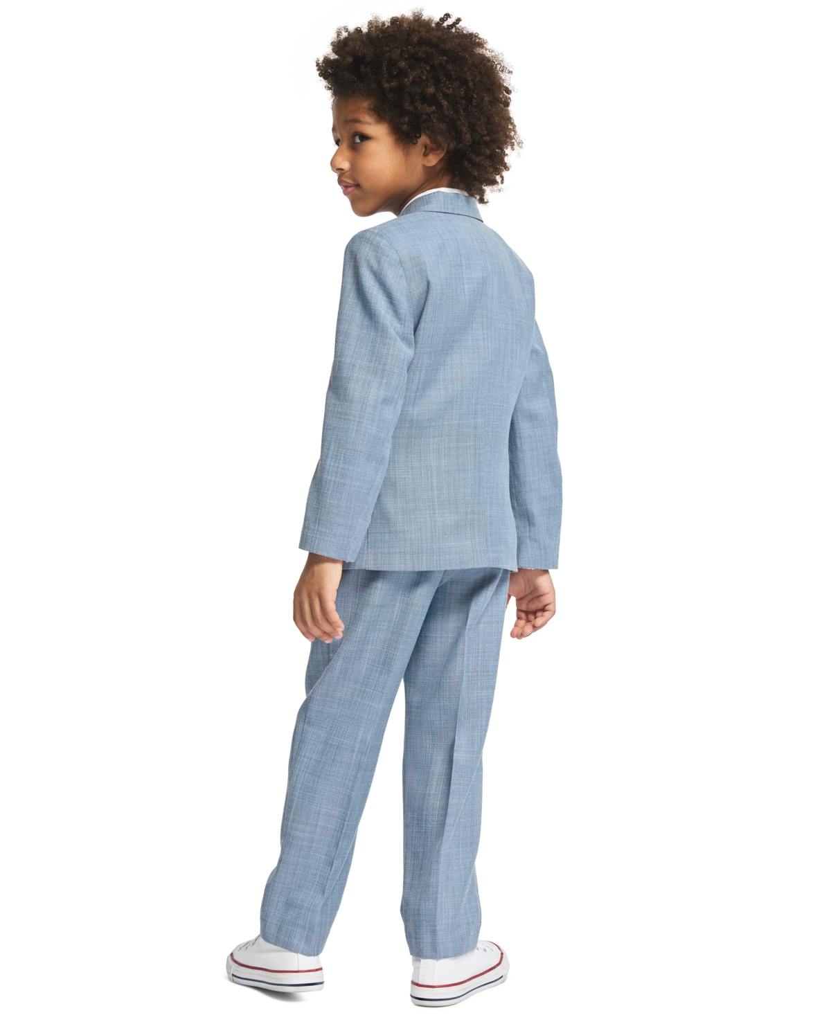 Nautica Toddler & Boys' 2T-7 Sharskin Notch Collar Suit Jacket, Pants, Printed Shirt Clip-On Necktie, 4-Piece Set