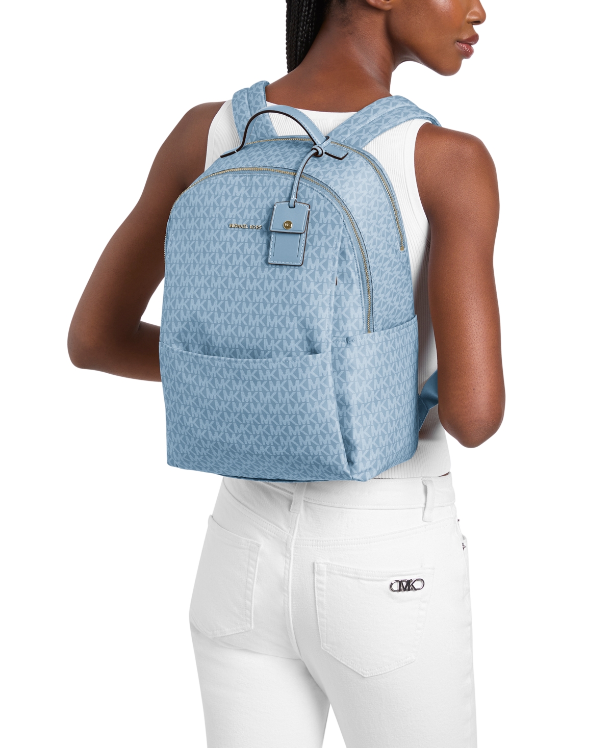 Michael Kors Sable Large Printed Signature Logo Backpack