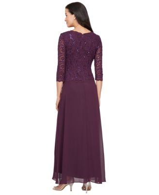 Women's Sequin Embellished Lace Top Gown