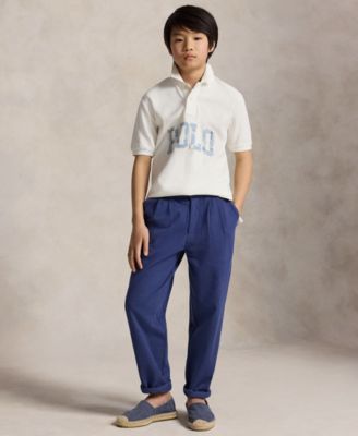 Boys' 8-20 Logo Cotton Mesh Polo Shirt