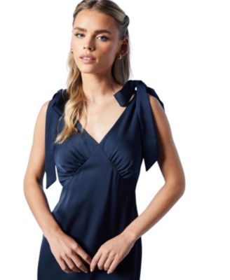 Women's Satin Back Maxi Bridesmaid Dress