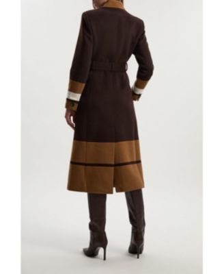 Women's Brushed Wool Belted Midi Coat