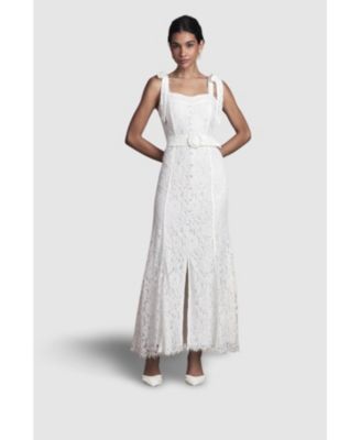 Women's Lace Bow Shoulder Maxi Wedding Dress