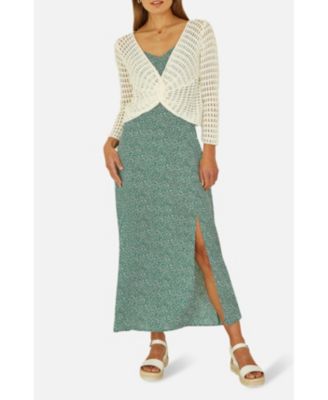 Women's Crochet Cotton Twisted Bolero Top