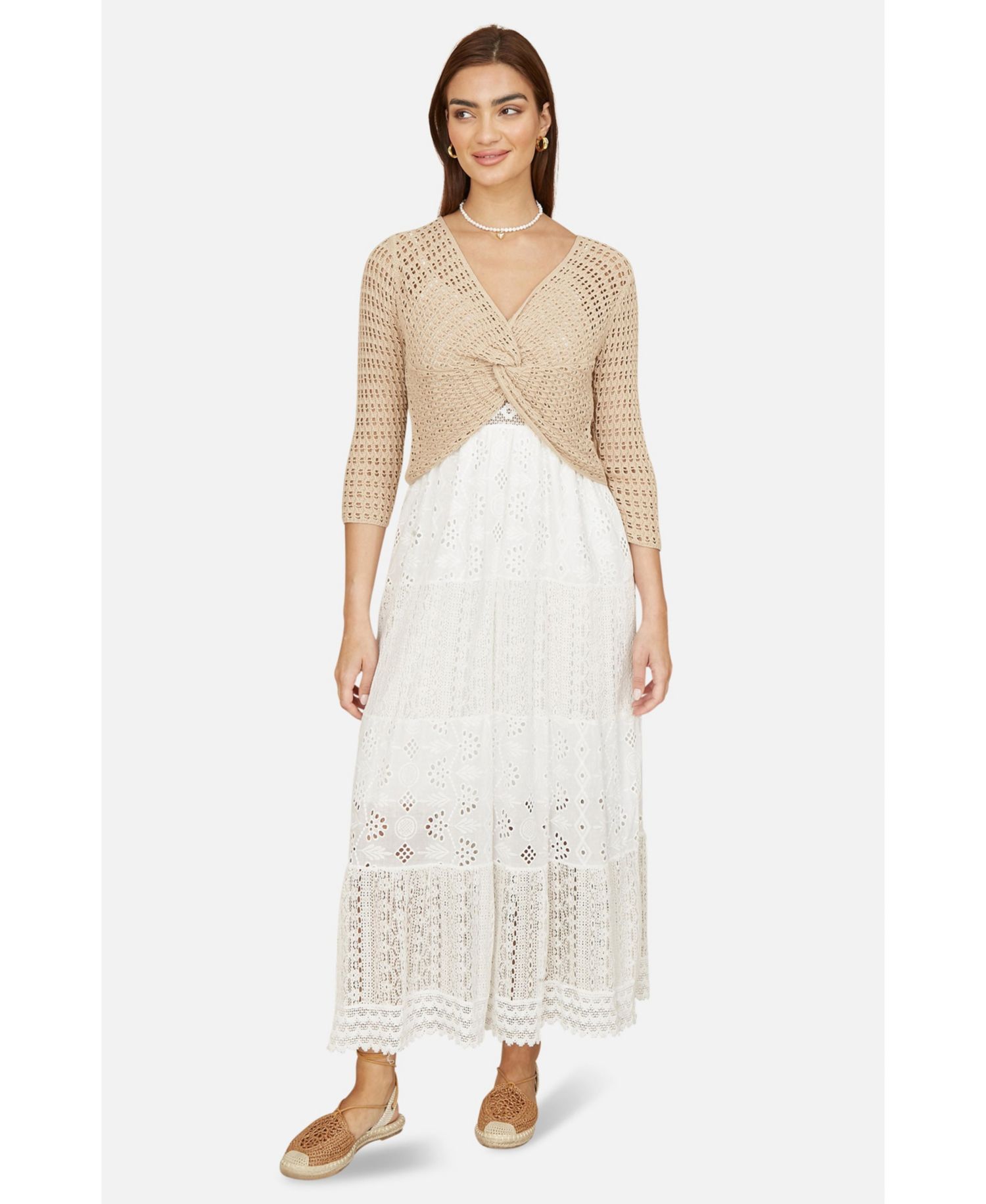 Women's Crochet Cotton Twisted Bolero Sweater