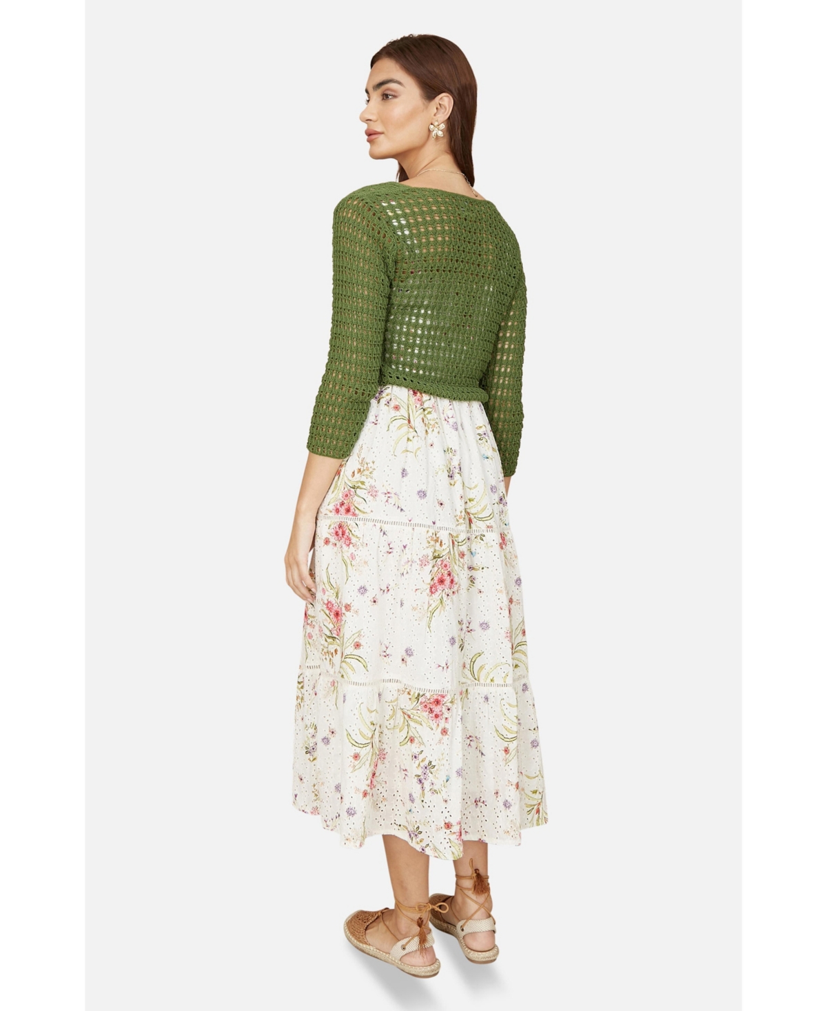 Yumi Women's Crochet Cotton Twisted Bolero Top